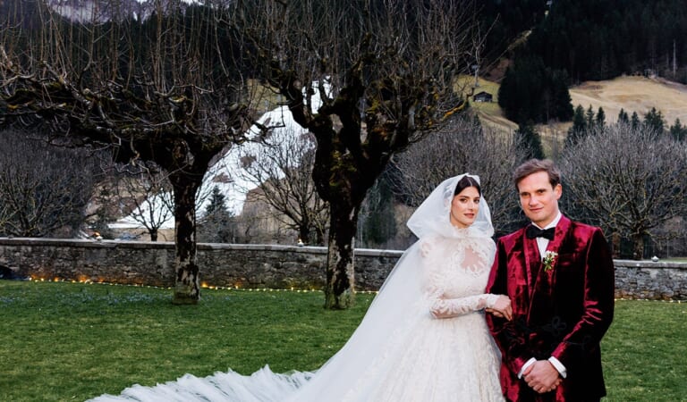 Tatiana de Pahlen Wore Custom Giambattista Valli For Her Winter Wonderland Wedding in Gstaad