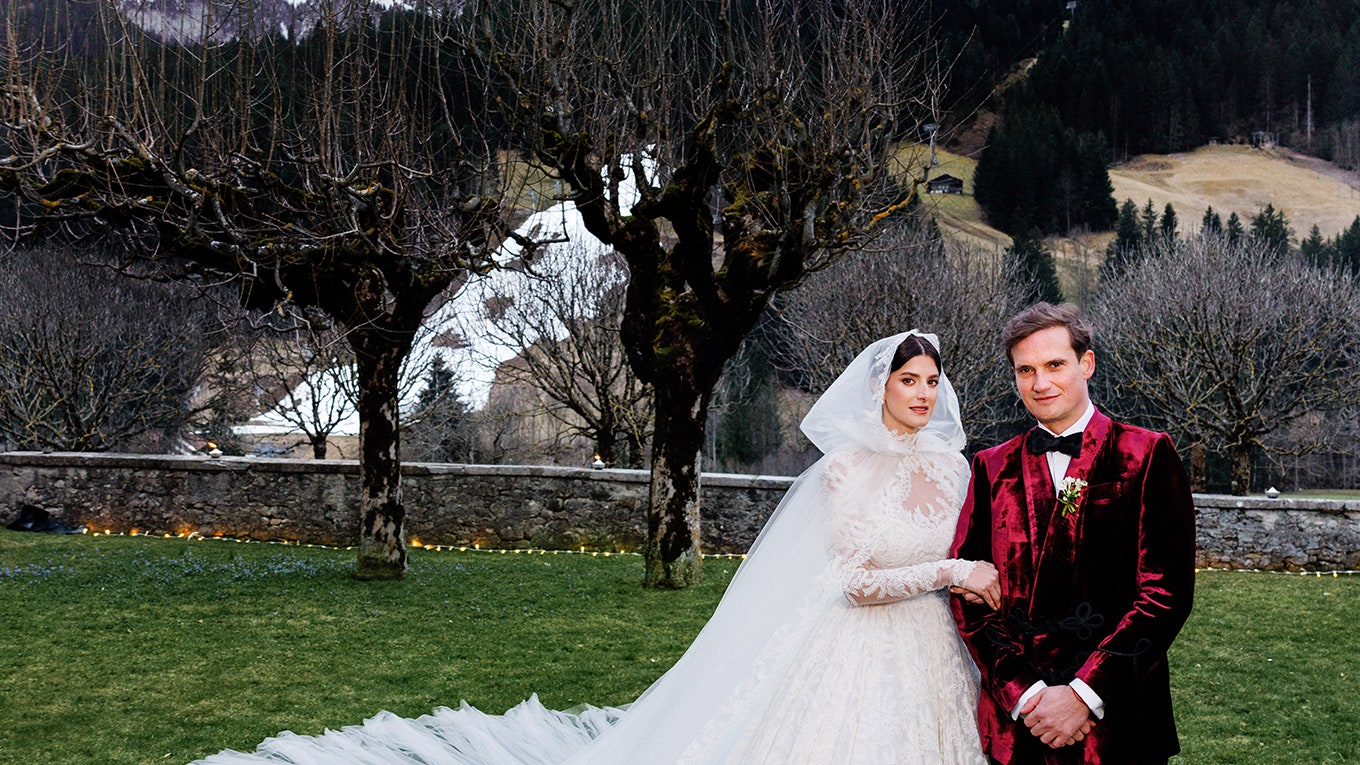 Tatiana de Pahlen Wore Custom Giambattista Valli For Her Winter Wonderland Wedding in Gstaad