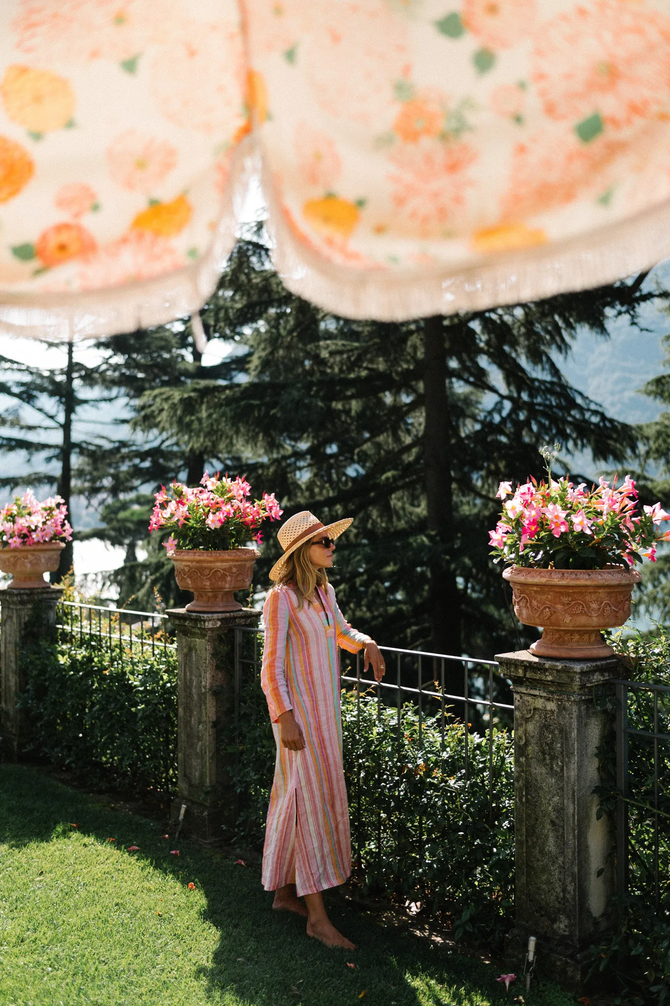 pink striped maxi dress