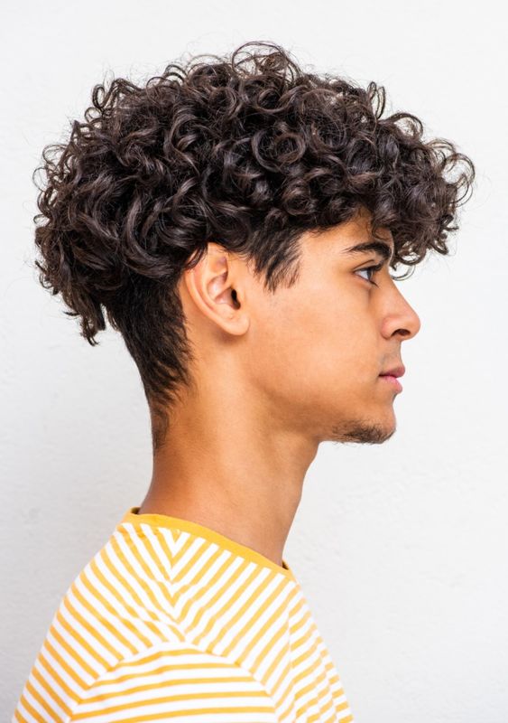 Long Curly Haircut Fade