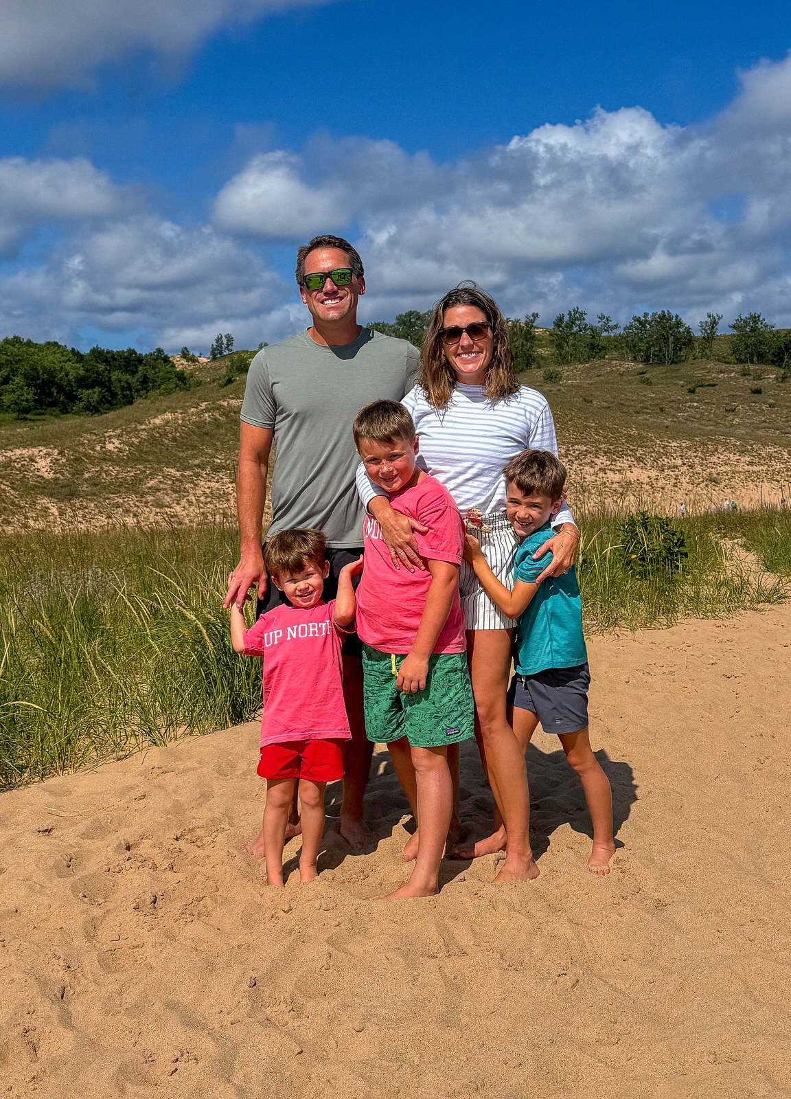 climbing the Sleeping Bear Dunes in Glen Arbor, Michigan