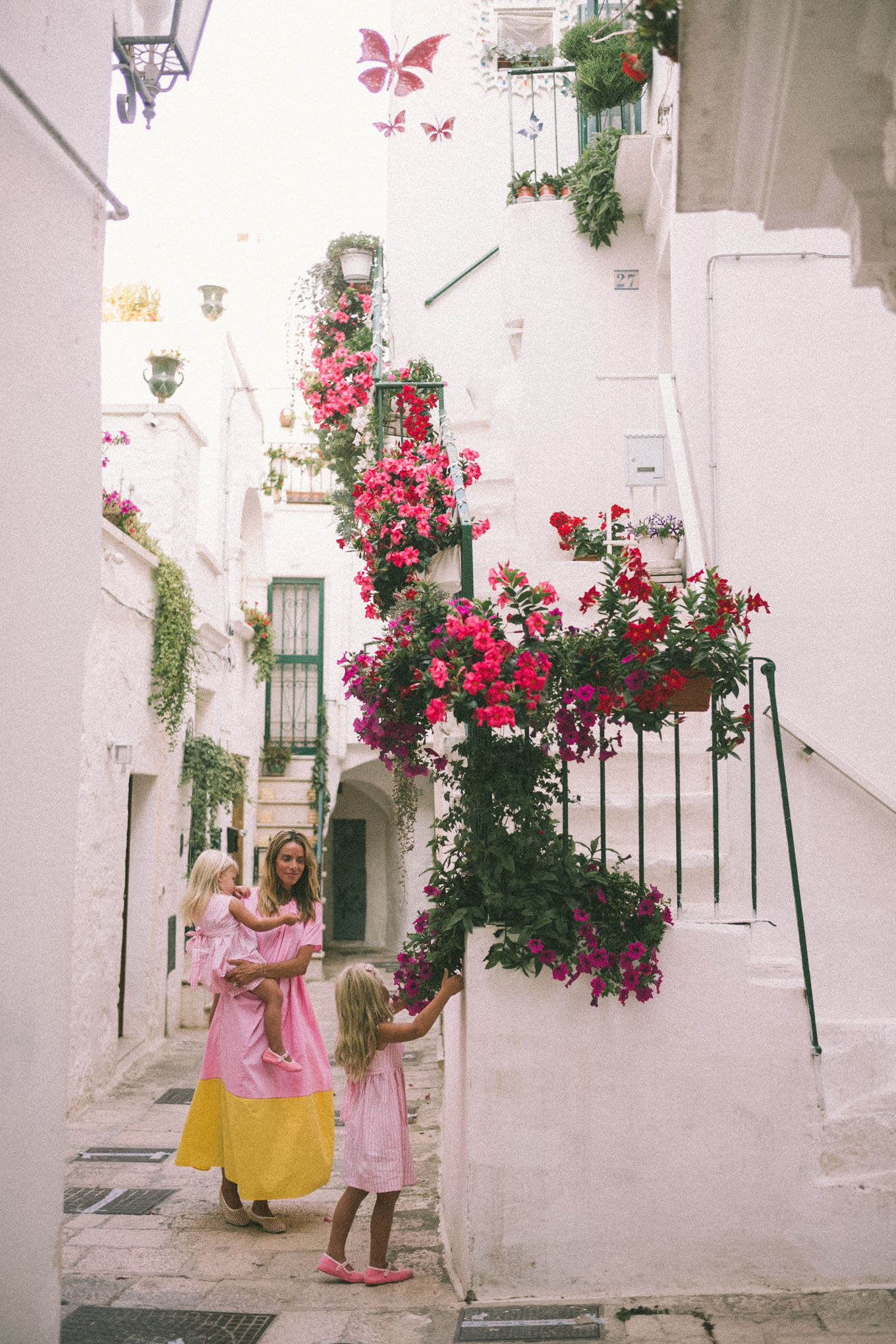 pink yellow maxi dress