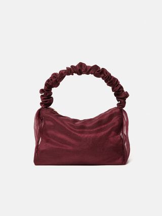 Ruched Organza Mini Bag | Burgundy