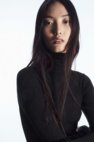 Merino Wool Turtleneck Top