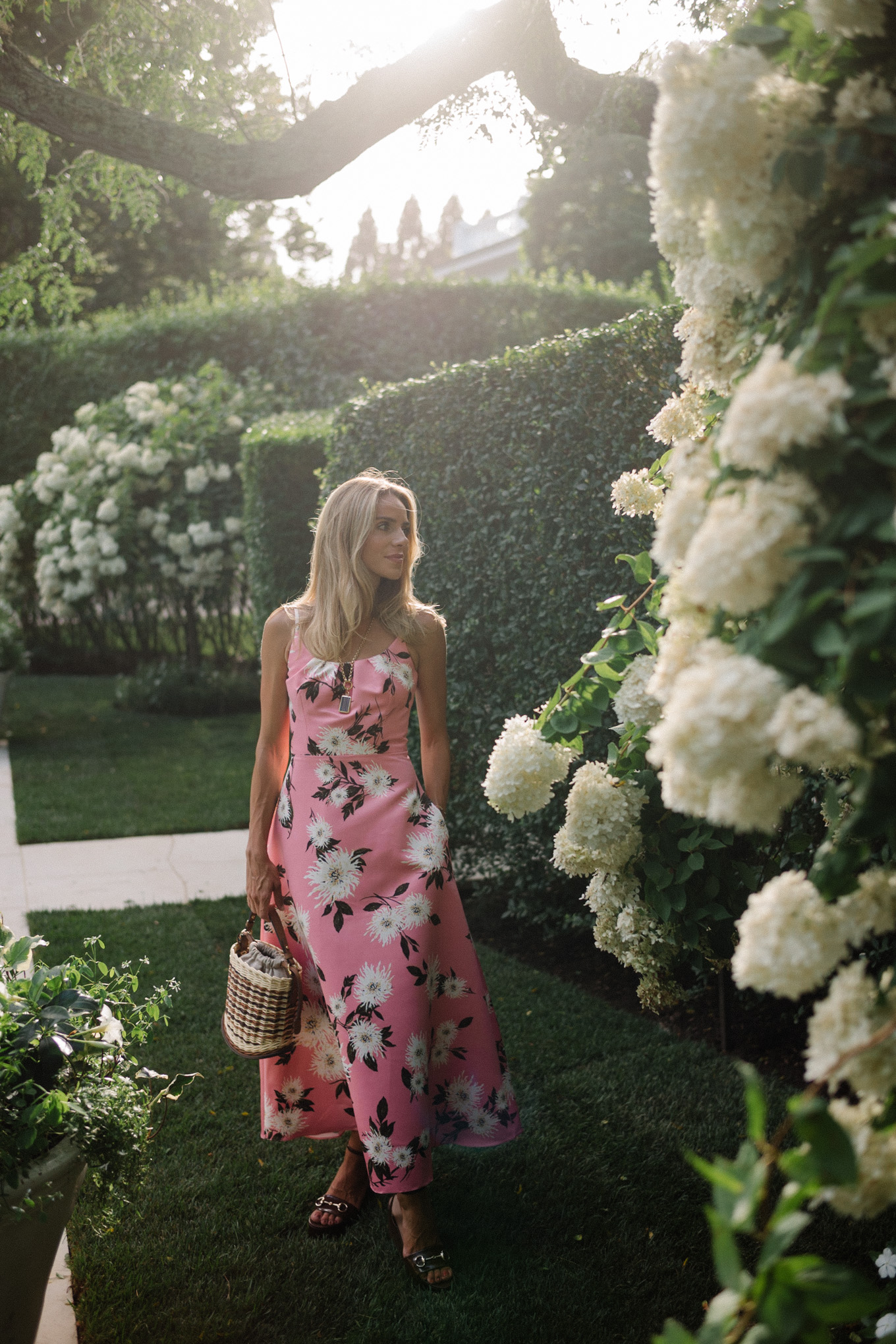 pink floral maxi dress