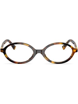 Tortoiseshell-Effect Oval Glasses