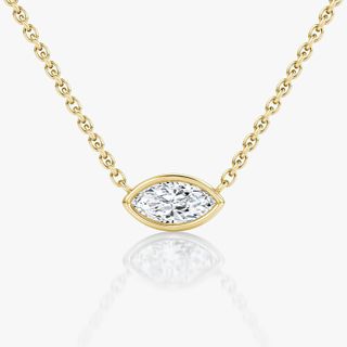 Vrai, Marquise Bezel Solitaire Necklace