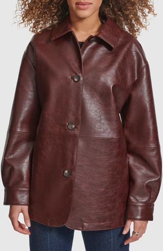 Oversize Faux Leather Relaxed Jacket