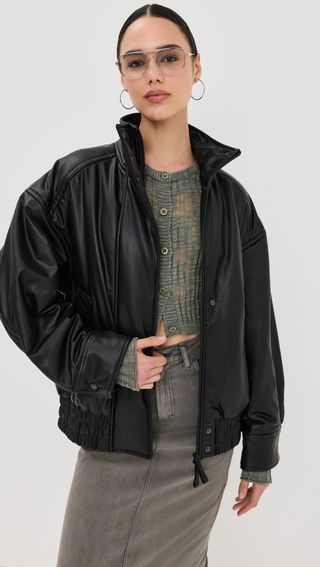 Osmak Soft Faux Leather Bomber