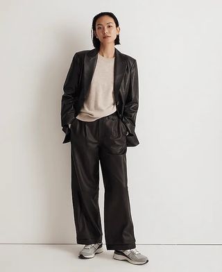 Madewell, The Bedford Oversized Blazer in Leather