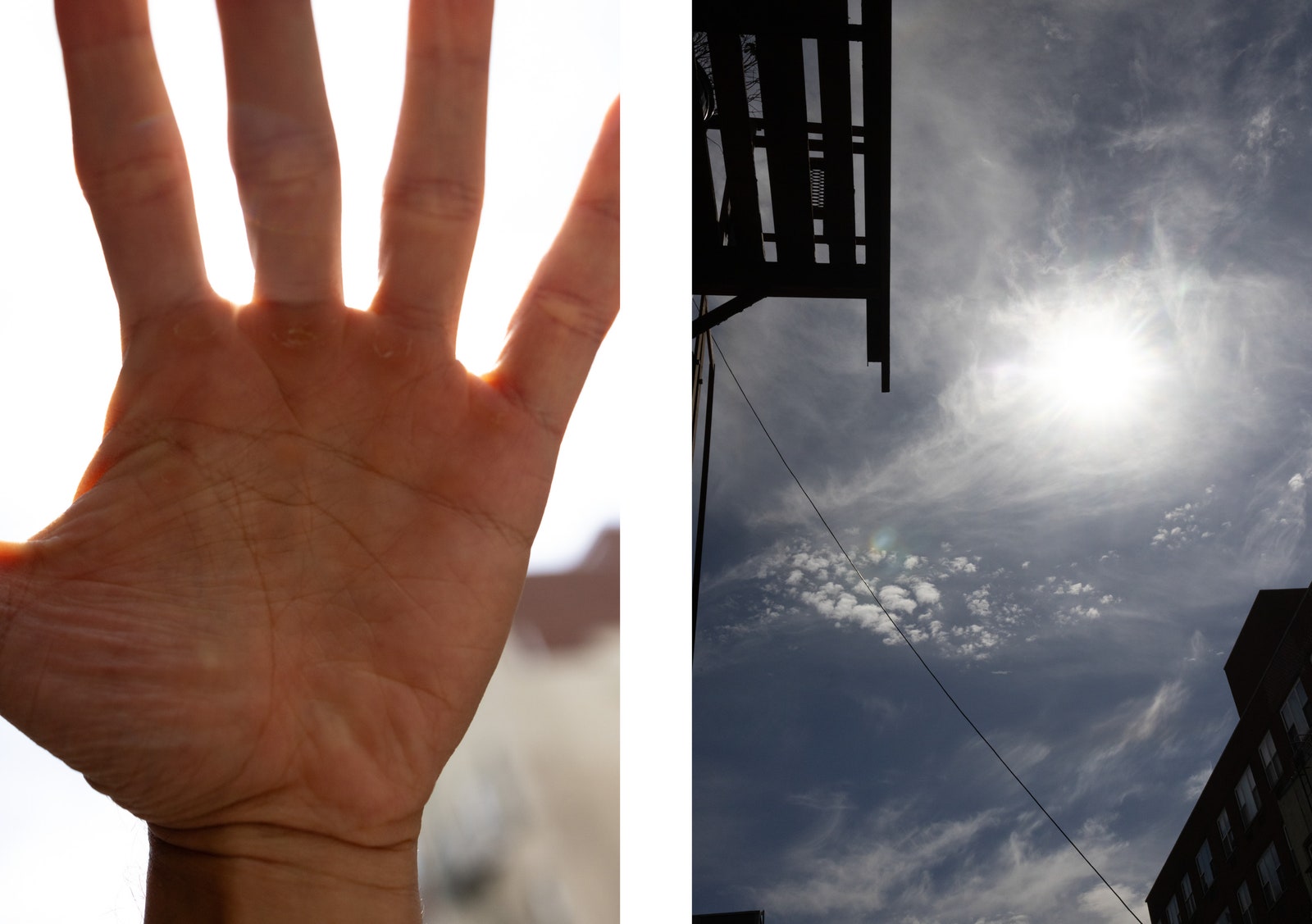 Image may contain Body Part Finger Hand Person Nature Outdoors Sky Sun Sunlight Baby and City