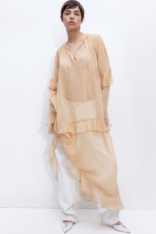 Flounced Chiffon Dress