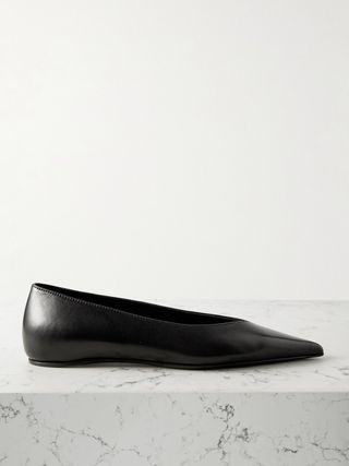 + Net Sustain the Asymmetric Ballerina Leather Point-Toe Flats