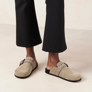 Alohas Beige Halia Leather Mules