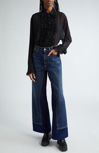 Denim & Corduroy Wide Leg Pants