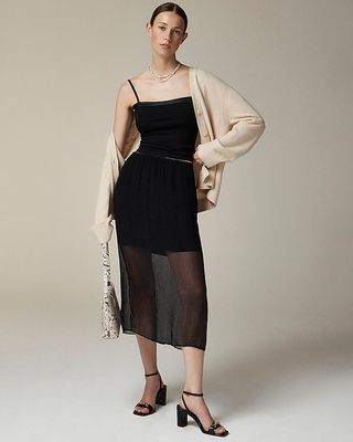 Gwyneth Layered Slip Skirt in Crinkle Chiffon