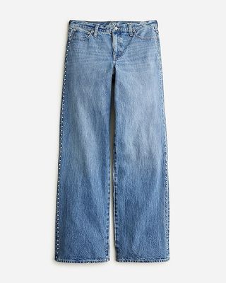 Studded Lower-Rise Wide-Leg Jean in 1984 Rigid