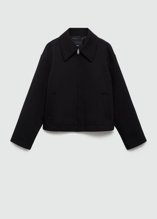 Cotton Jacket With Shirt Collar