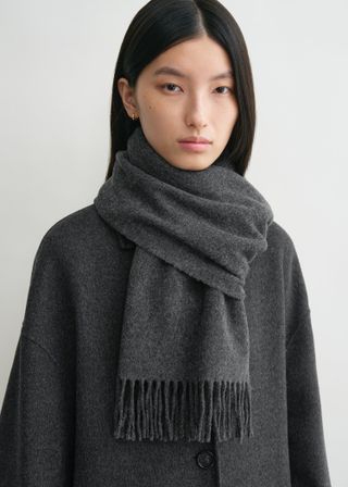 Classic Wool Scarf Dark Grey Mélange