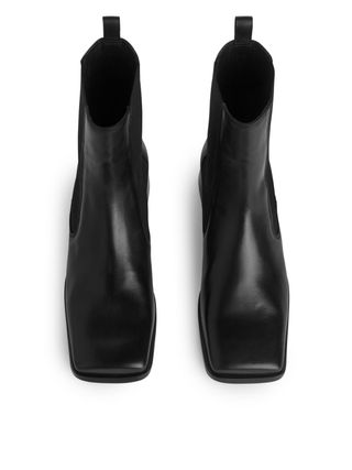 Square-Toe Chelsea Boots - Black - Arket Gb