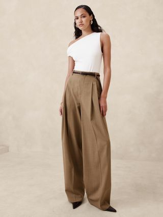 Banana Republic, Siena Wide-Leg Italian Wool Pant