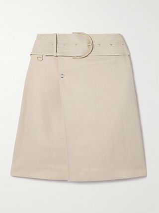 Belted Twill Skirt