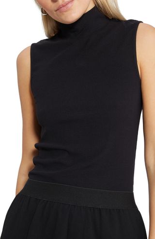 Essential Sleeveless Mock Neck Shirt