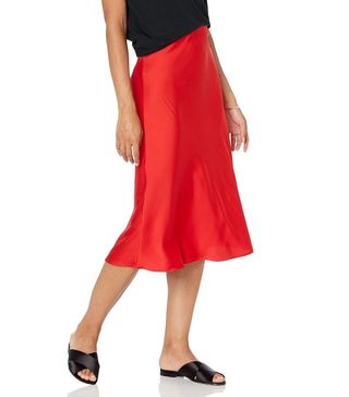 The Drop Women's Maya Silky Slip Skirt Skirt, -Red, M