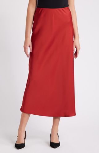 Bias Satin Maxi Skirt