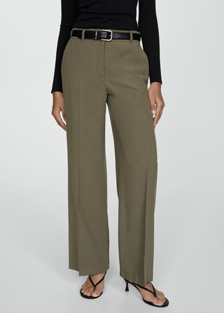 Wideleg Pleated Trousers