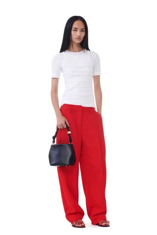 Red Twill Suiting Pants