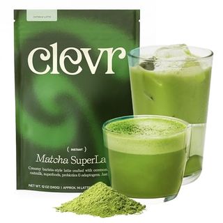 Clevr Matcha Green Tea Powder, Oat Milk Instant Latte Mix