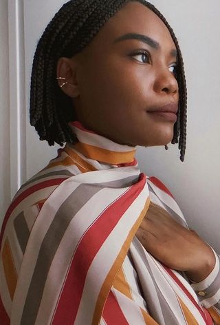 Braided short bob hairstyle