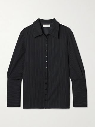 Livia Pinstriped Wool Shirt