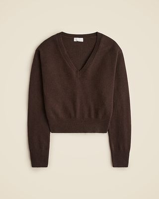 Cashmere Shrunken V-Neck Sweater