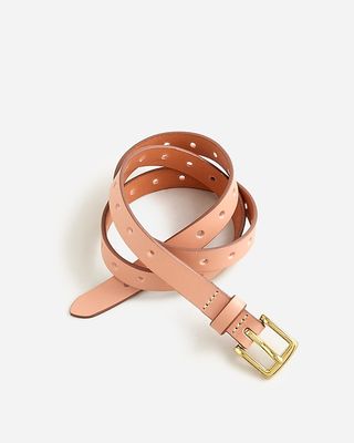 Perforated Italian Leather Belt