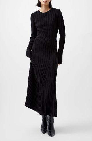 Long Sleeve Rib Maxi Sweater Dress