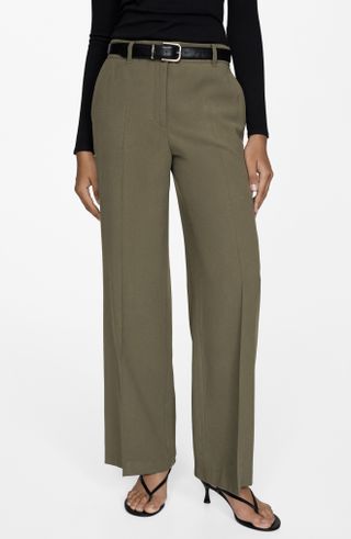 MANGO, Creased Wide Leg Pants