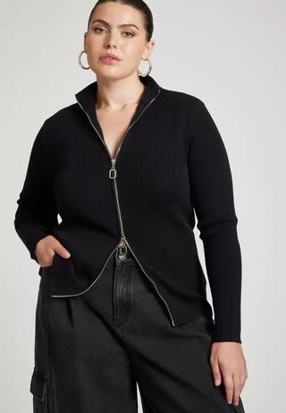 Eloquii, Two Way Zipper Sweater