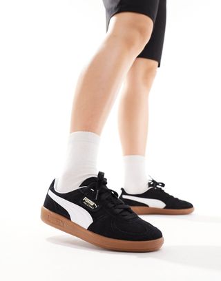 Puma Palermo Trainers in Black and White