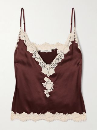 Kira Corded Lace-Trimmed Silk-Satin Camisole