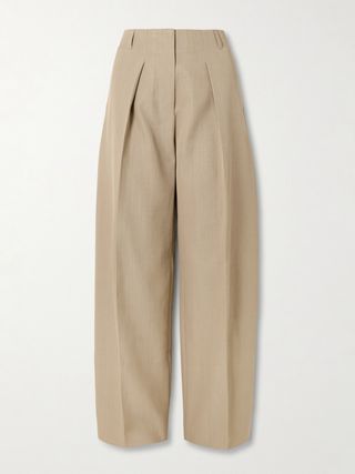 Ovalo Pleated Woven Wide-Leg Pants