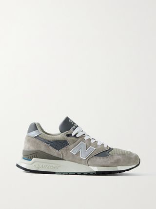 Made in Usa 998 Core Rubber-Trimmed Leather, Mesh and Suede Sneakers