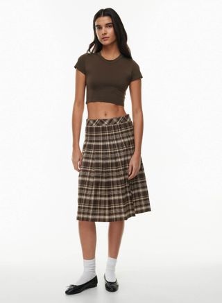 Sunday Best Olive Midi Pleated Skirt