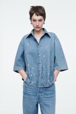 Embellished Denim Shirt