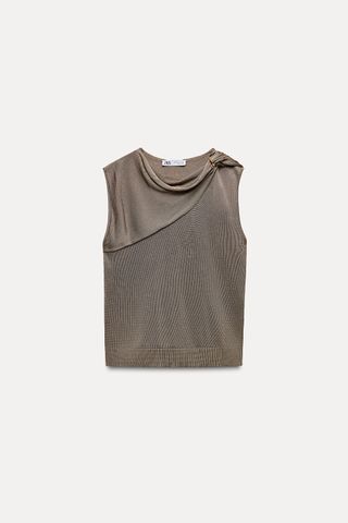 Knit Top With Golden AppliquÉ