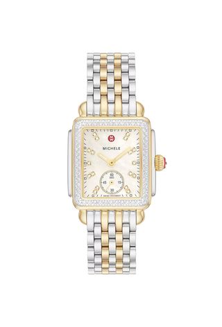 Deco Mid Two-Tone 18K Gold Diamond Watch