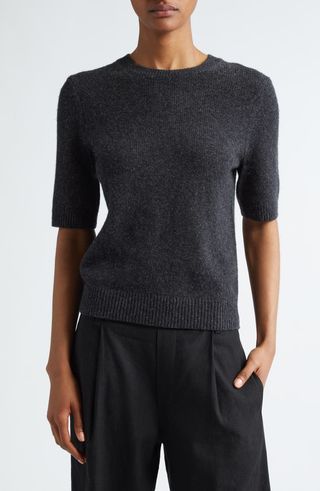 Short Sleeve Wool & Cashmere Sweater