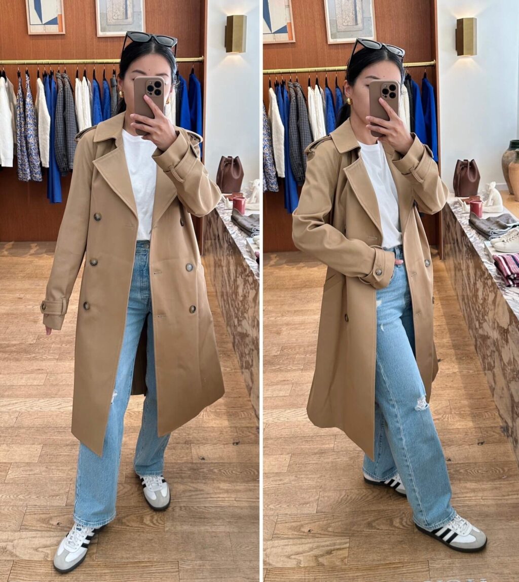 Sezane Scott trench coat petite review