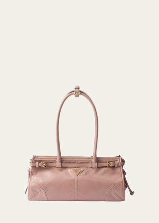 Medium East-West Leather Shoulder Bag